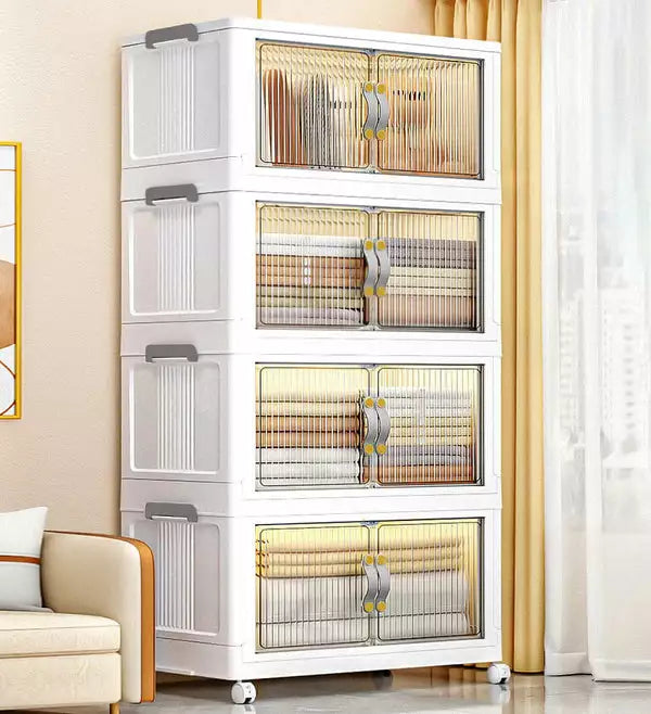 Kit 12 Caixas Organizadoras - Dobrável Rodinha 48cm