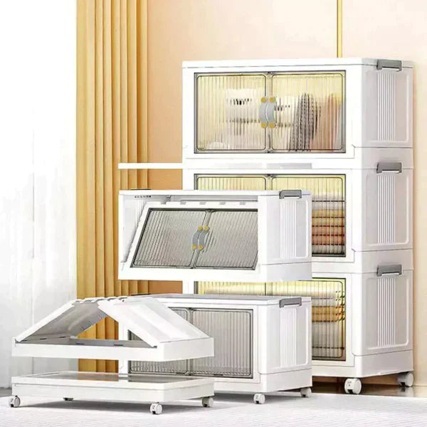 Kit 12 Caixas Organizadoras - Dobrável Rodinha 48cm